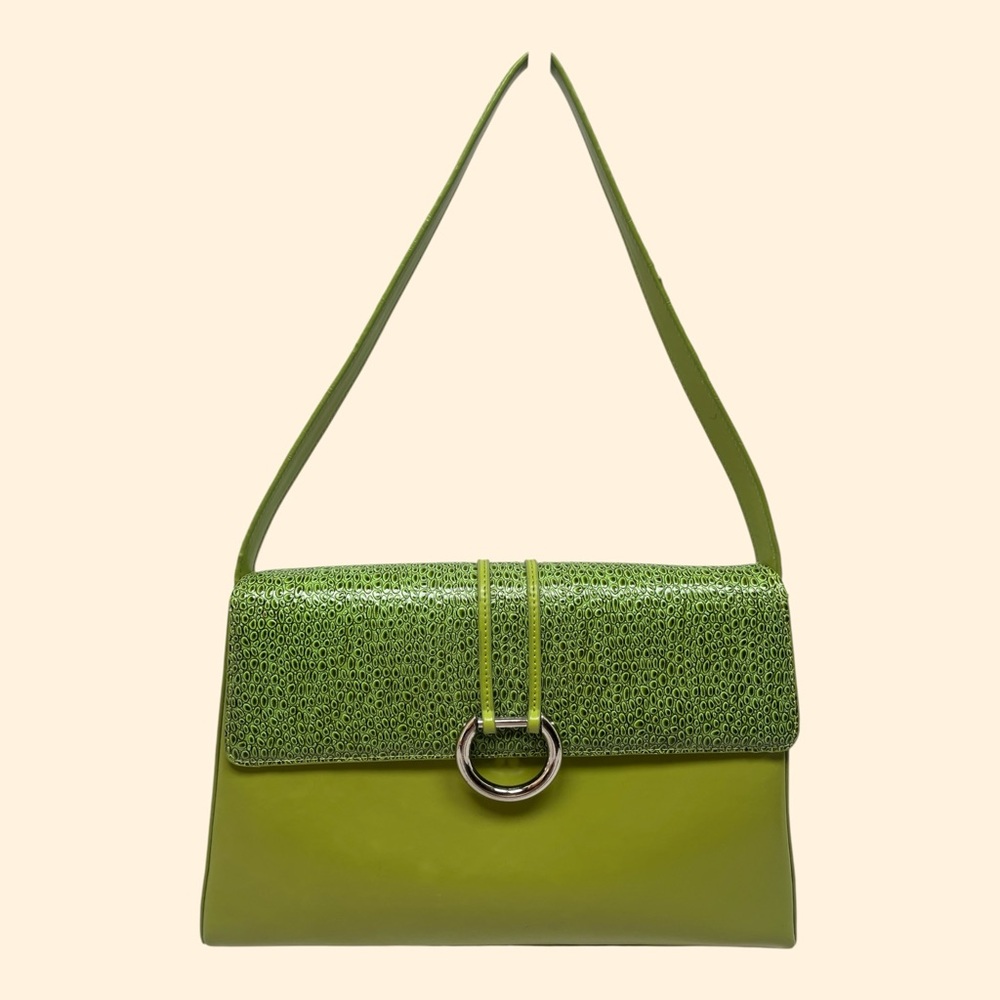 Alexandrea Ashlie Vintage 1960s Lime Green Shoulder Handbag